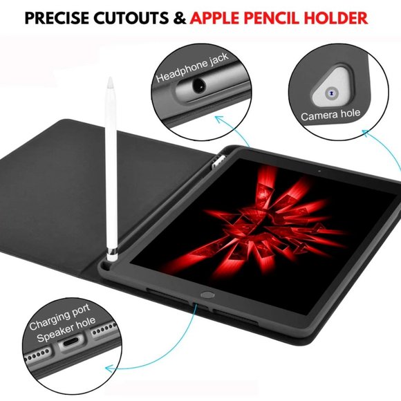 Case for iPad 9th/8th/7th Gen 2021/2020/2019 10.2-Inch with Pencil Holder - Picture 5 of 8